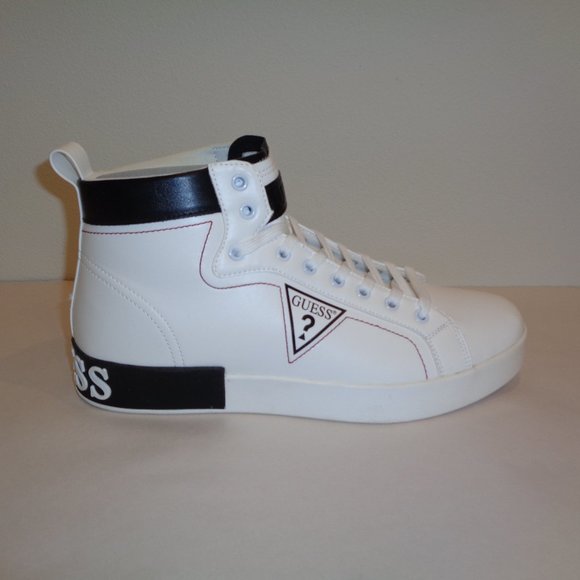 guess white high top sneakers
